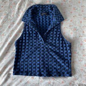 Hollister/ Social Tourist checkers halter top
